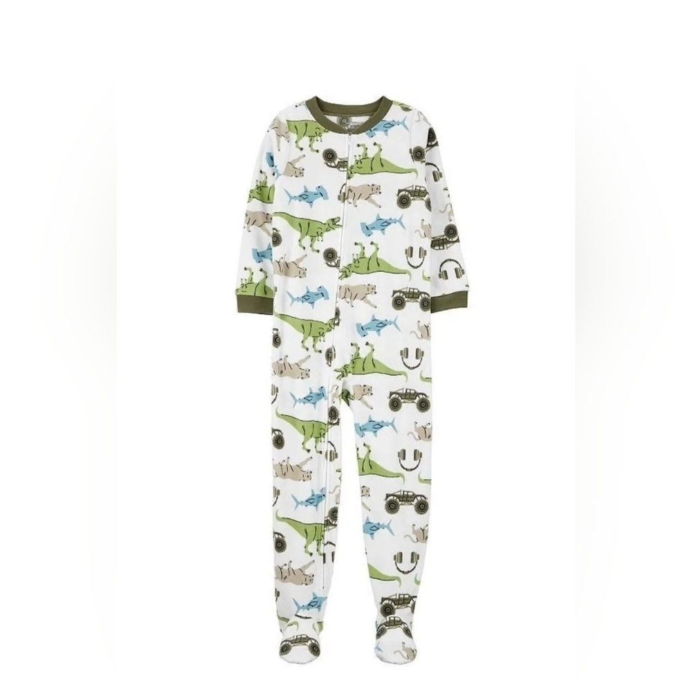 Carter’s boys dino zippered footie pajamas Size 5
